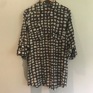 Central Park West 100% silk button down blouse